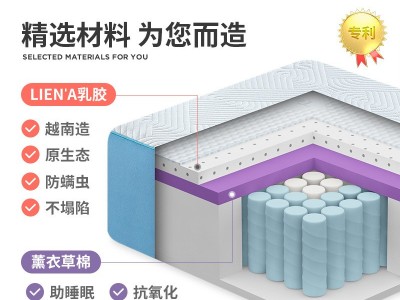 薰衣草床垫独立袋乳胶床垫 白领高端款床垫 Loft公寓蓝色盒子床垫图2