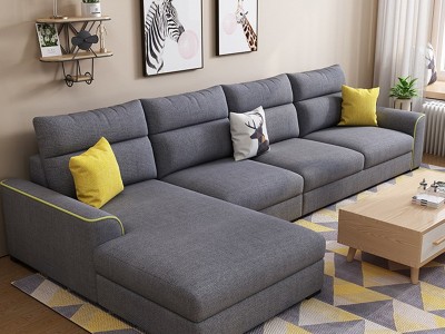 现代简约科技布沙发组合客厅小户型三人位转角轻奢沙发家具 批发