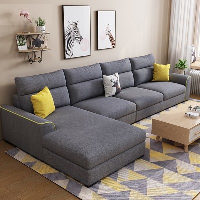 现代简约科技布沙发组合客厅小户型三人位转角轻奢沙发家具 批发