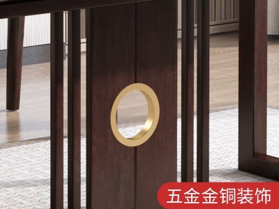 新中式实木书桌椅组合紫金檀木书法画桌写字台书房家具图3