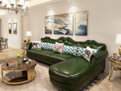 美式轻奢真皮沙发组合客厅家具大小户型北欧现代简约皮艺沙发转角