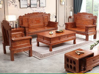 实木沙发组合橡木沙发明清仿古中式客厅双人三人位小户型木沙发