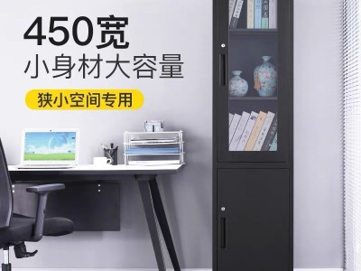 厂家批发黑色文件柜铁皮柜办公室玻璃矮柜钢制铁皮书柜资料柜图2