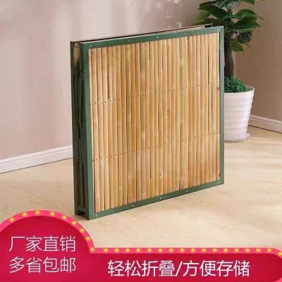 上海厂家折叠床批发免安装竹条竹板便携折叠床单人床