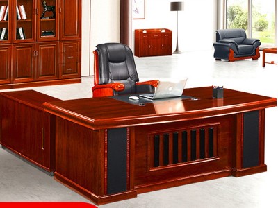 大班台书桌工作台 现代复古大气总裁办公桌椅商务板式家具厂家