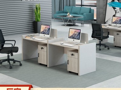 现货批发单排公司职员办公桌椅组合 欧式2人屏风工作电脑办公台