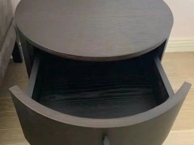 意式极简北欧轻奢ins简约现代储物斗柜收纳圆形大理石烟熏床头柜图4