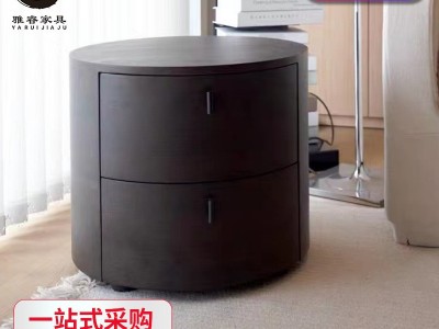 椭圆形设计储物柜意式极简北欧轻奢ins床边收纳柜 简约现代床头柜图3