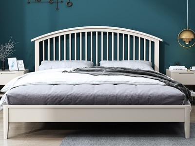 北欧实木床现代简约风格白色1.8m双人床1.5米主卧日式民宿家具