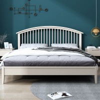 北欧实木床现代简约风格白色1.8m双人床1.5米主卧日式民宿家具