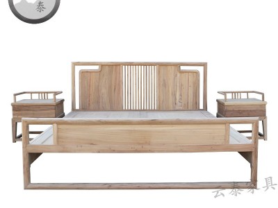 工厂直销 新中式全实木床 1.8米酒店宾馆民宿双人床 卧室主卧床