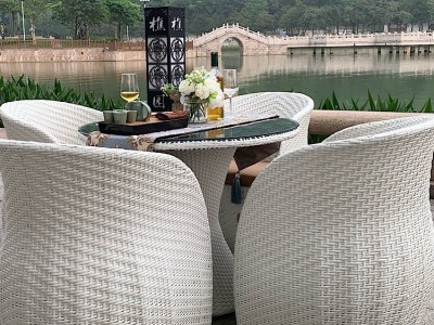 户外桌椅阳台藤椅三五件套室外铁艺藤编椅子茶几组合庭院休闲家具图3