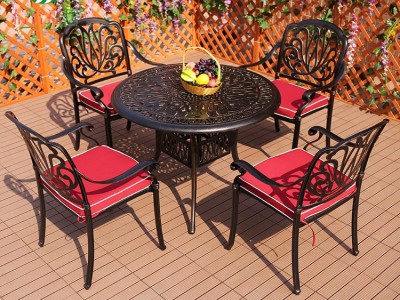 源头厂家 复古庭院多色可定制 铸铝户外桌椅咖啡厅休闲桌椅可定制