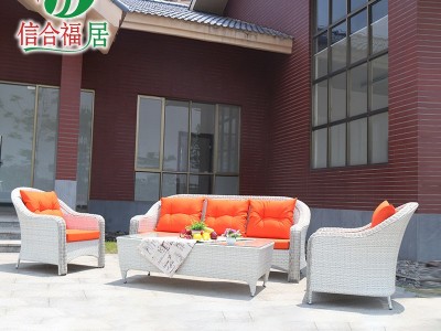 户外休闲编藤沙发 铝合金框架 藤艺纯手工编织 庭院别墅酒店沙发图2