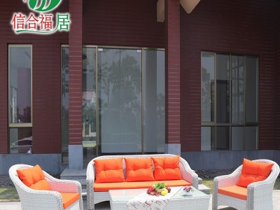 户外休闲编藤沙发 铝合金框架 藤艺纯手工编织 庭院别墅酒店沙发图3
