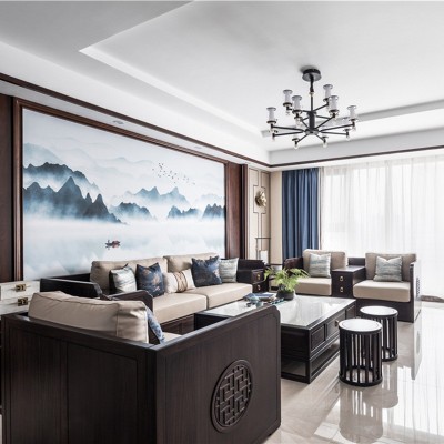 新中式黑檀木沙发组合现代中式别墅客厅禅意乌金木实木家具