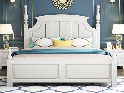 欧式轻奢床实木床1.8米双人床现代简约1.5米简欧式公主床主卧婚床