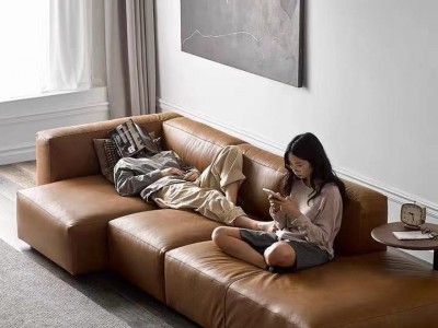 意式极简异形轻奢沙进口头层真皮北欧现代客厅转角羽绒设计师沙发图4