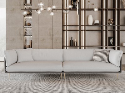 布艺沙发北欧轻奢客厅家具小户型简约现代三人拼色直排科技布沙发