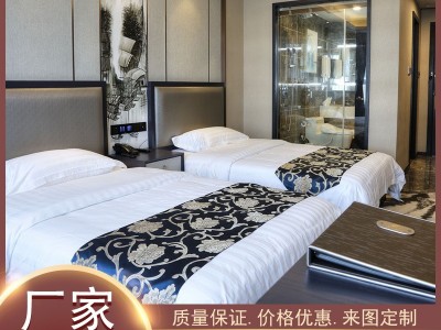 厂家直供宾馆家具定金制作 出租屋酒店成套床架 民宿公寓床箱标间图1