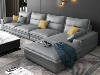 免洗科技布沙发客厅意式大小户型可拆洗现代简约北欧乳胶布艺沙发