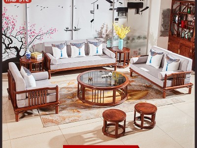 红木明月沙发实木新中式刺猬紫檀木古典客厅沙发大小户型厂家直销