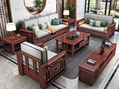 2021年新款全实木沙发组合新中式客厅冬夏两用小户型家具现代简约图2