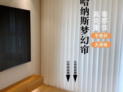 客厅窗帘成品梦幻帘垂直纱帘哈纳斯帘竖百叶帘遮阳遮光电动窗帘图1