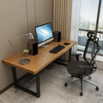 厂家直销北欧实木电脑桌铁艺家用卧室单人书桌公司职员工作办公桌