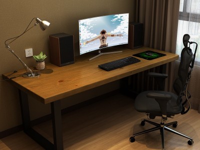 厂家直销北欧实木电脑桌铁艺家用卧室单人书桌公司职员工作办公桌图4