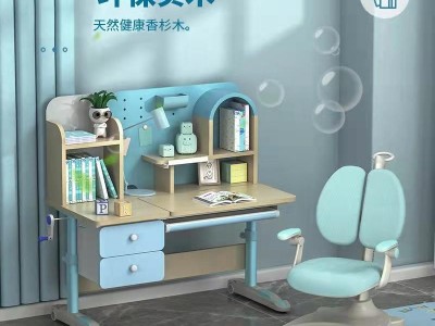 厂家批发多功能儿童学习桌椅实木书桌可升降小学生家用课桌椅套装图2