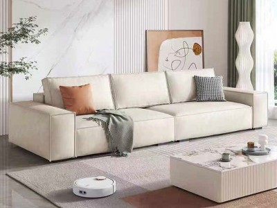 意式极简科技布沙发豆腐块沙发免洗北欧简约现代小户型客厅沙发整