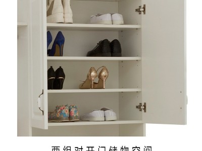 现代简约门厅玄关柜隔断柜衣帽柜挂衣架组合带换鞋凳鞋柜M3多功能图3