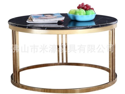 轻奢茶几后现代客厅圆形沙发几大理石茶桌简约不锈钢厂家定制批发图5