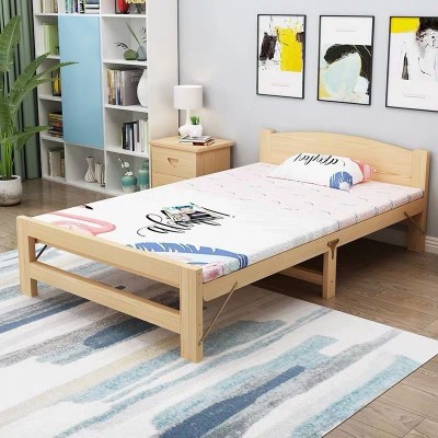 实木折叠床单人床家用1.2米简易经济型实木床租房儿童双人午休床