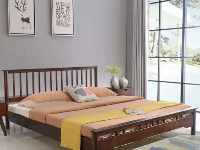 厂家直销北欧床 纯实木床 1.8米双人床 橡木大床 温莎床 主卧床