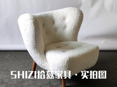 单人沙发椅 白色羊羔绒小沙发 北欧阳台休闲椅懒人网红ins 单椅图2