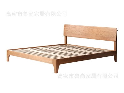 北欧实木床1.5米1.8米单人双人床白橡木樱桃木主卧简约日式原木床图4