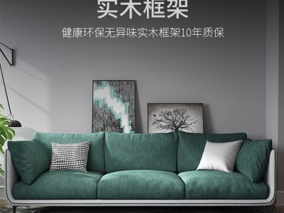 意式沙发北欧简约现代小户型客厅实木布艺沙发家具组合套装图3