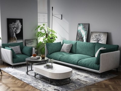 意式沙发北欧简约现代小户型客厅实木布艺沙发家具组合套装