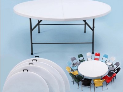折叠餐桌家用简约可折叠大圆桌台面饭桌子户外餐桌椅