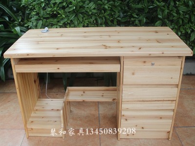 定制中式1.2米电脑桌原木色杉木电脑台实木1米电脑桌子书桌办公桌图4