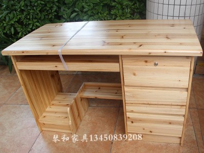定制中式1.2米电脑桌原木色杉木电脑台实木1米电脑桌子书桌办公桌图3