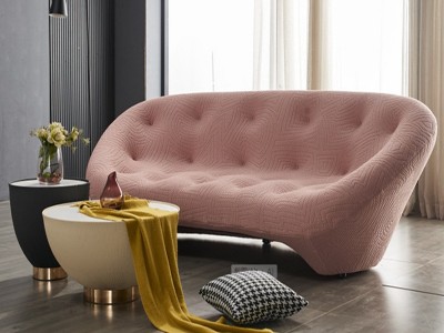 北欧轻奢三人位布艺蜂窝沙发懒人沙发客厅公寓设计师创意沙发