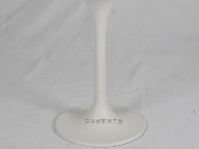 铝合金喷粉白色双喇叭细腰小款圆茶几脚 休闲小圆桌喇叭五金底座图3