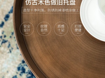 北欧轻奢圆形金属边几设计师样板房工业风角几咖啡厅迷你小茶几图2