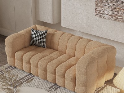 北欧现代简约客厅奶油风网红沙发小户型棉花糖云朵羊羔绒布艺沙发