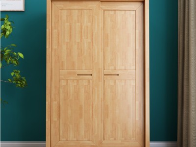 厂家 直供北欧衣柜简约经济型橡木衣柜家用卧室1.2米两门推拉衣柜