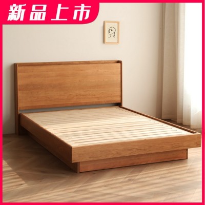 北欧现代简约实木床1.8米/1.5m卧室原木日式家具高箱床储物双人床