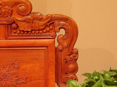 2016缅甸花梨1.8米双人床 实木床床箱大床 大果紫檀红木床SRC0230图3